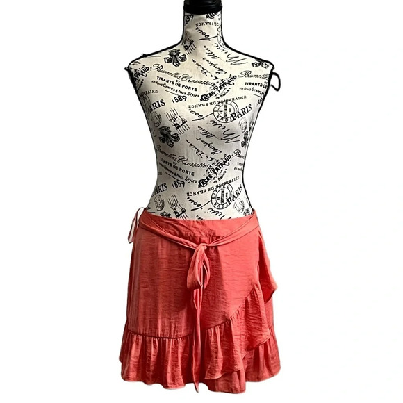 St Bernard Naked Zebra Faux Wrap Mini Skirt Ruffle Hem Beach Boho Peasent Beach - Picture 2 of 9
